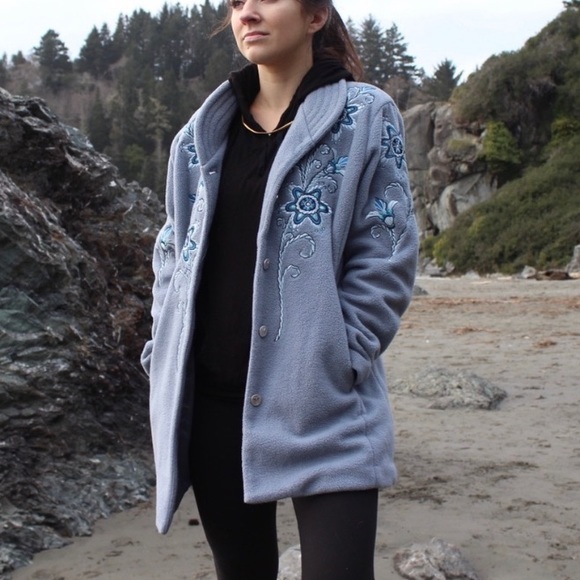 Bob Mackie Wearable Art Blue Fleece 